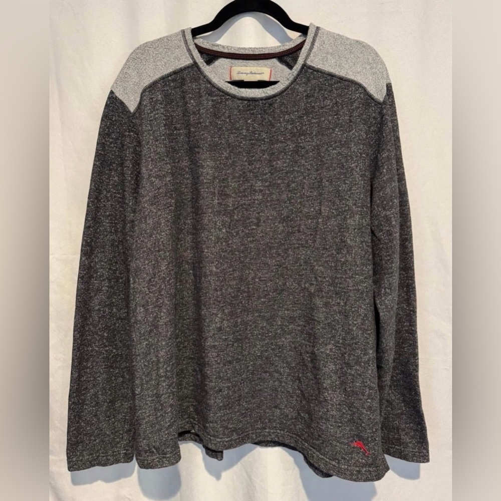 Tommy Bahama Men's XXL Gray Long Sleeve Crewneck Sweatshirt Red Marlin